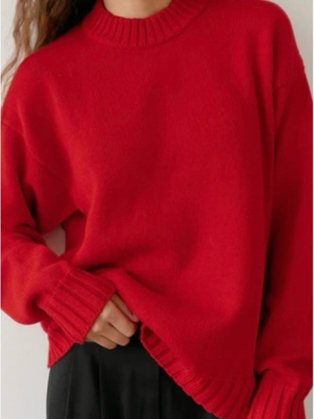 DONNI Cotton & Cashmere Crewneck Sweater in Tomato - S